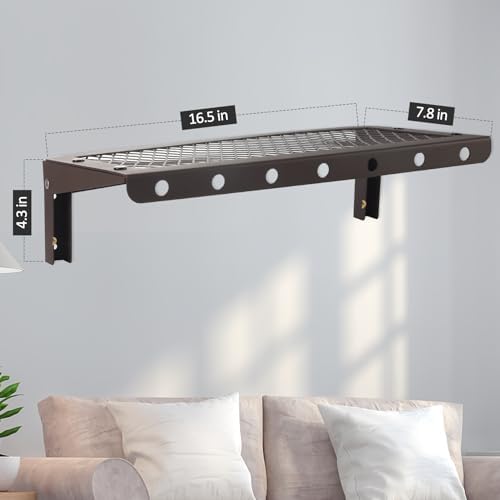 Modern Floating Shelves Set of 2 with Hooks and Storage