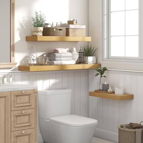 36 Inch Floating Shelves Wall Mount 10 Inch Deep Oak