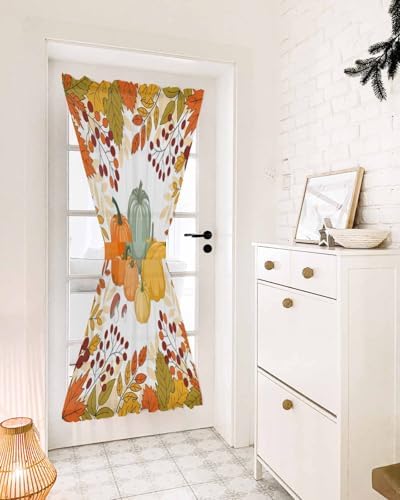 Orange Thanksgiving French Door Curtain