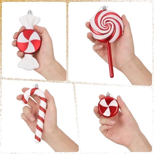6PCS Mix Style Candy Canes Lollipop Christmas Ornaments Set