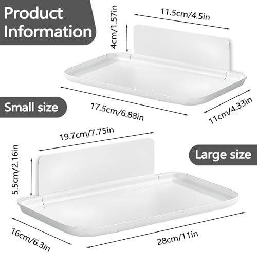 Bagentry 2 Pack White Plastic Folding Wall Shelf Set