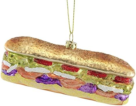 Cody Foster Deluxe Sub Sandwich 20 Glass Ornament