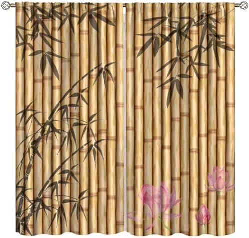 Bamboo Print Curtains for Bedroom and Living Room