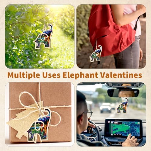 Wooden Elephant Ornament with Story Card Gift