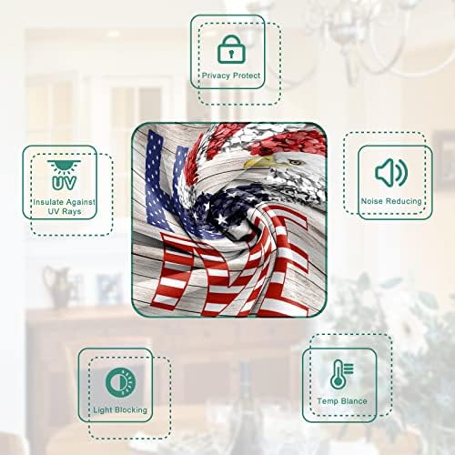 BEMIGO Door Curtains with July 4th Stars Firework Design