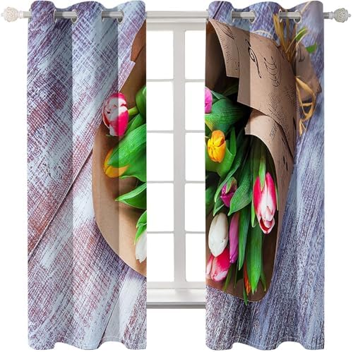 Homxi 2 Panel Blackout Curtains Set Grommet Style
