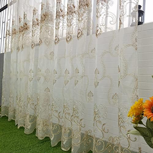 PureAqu Luxury Sheer Curtains 84 Inches for Bedroom Windows