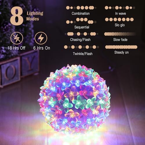 2 Pack USB Cherry Blossom Sphere Lights with Timer