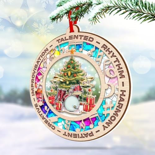 Drum Suncatcher Christmas Tree Decor for Drummers