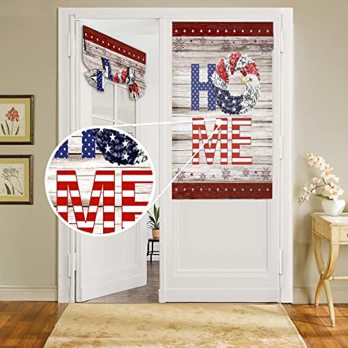 BEMIGO Door Curtains with July 4th Stars Firework Design