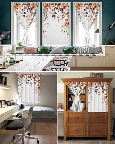 Self Adhesive Eucalyptus Leaves Portable Curtains for Windows