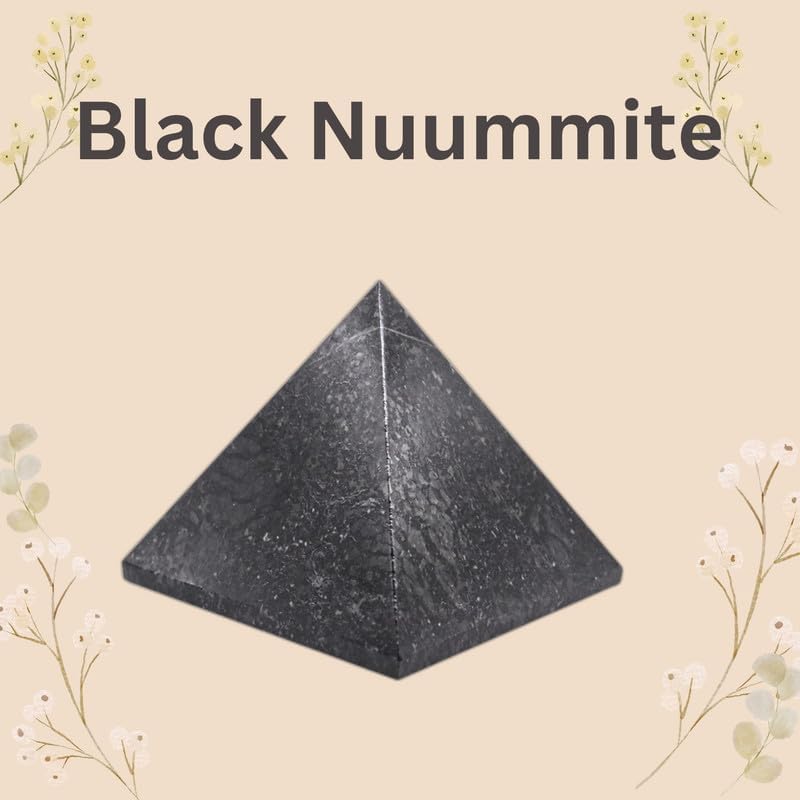 EDZZEL Black Nuummite Pyramid Stone 1 Inch 1 Pcs