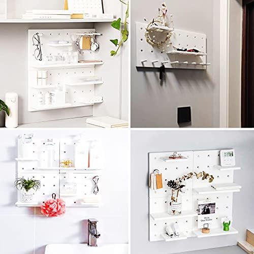 Pegboard Shelf Set with Hooks No Drilling