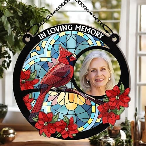 Personalized Photo Suncatcher Ornament Custom Memorial Window Hanging Decor