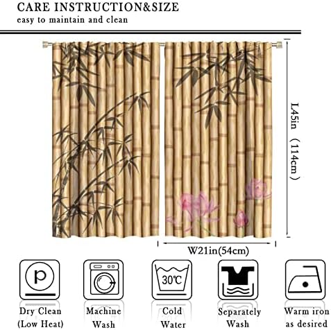 Bamboo Print Curtains for Bedroom and Living Room