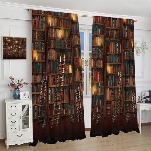 Yearn Jear Bookshelf Curtains 42x45 Inch Decor Panel Set