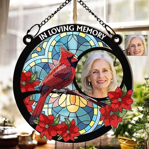 Personalized Photo Suncatcher Ornament Custom Memorial Window Hanging Decor