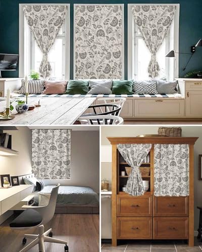 Yomandocix Spring Floral Self Adhesive Curtains 47x84 Inches