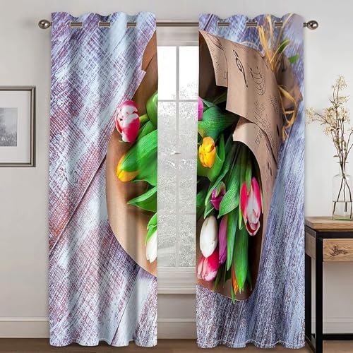 Homxi 2 Panel Blackout Curtains Set Grommet Style