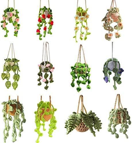 Eforcase Car Mirror Hanging Boho Flower Plant Ornament