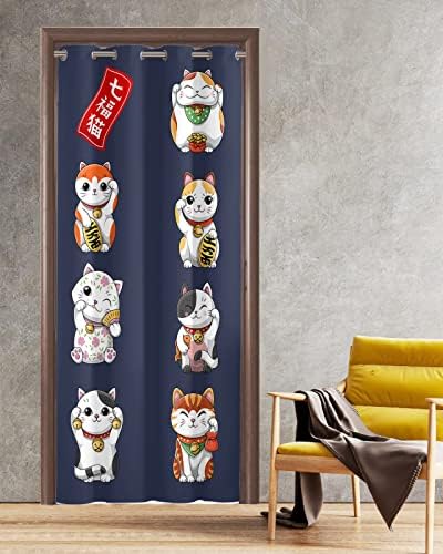 Falaniique Japanese Noren Door Curtain 42x84 Blackout Thermal Insulated Privacy Divider