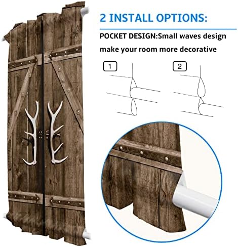 French Sidelight Front Door Curtain 25x40 Rustic Wooden