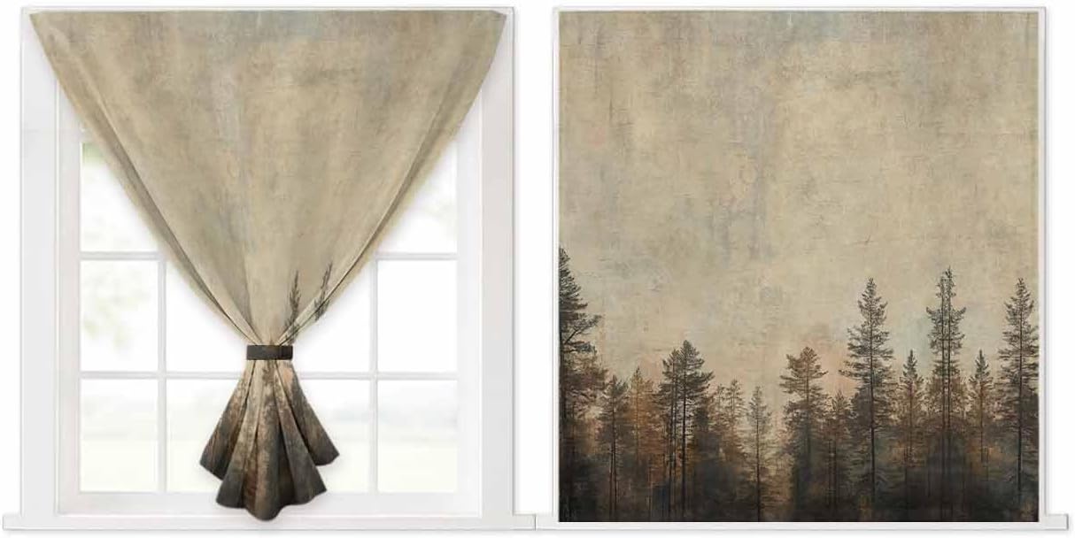 Forest Tree Self Adhesive Blackout Curtains for Windows