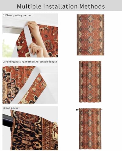 Yomandocix Southwest Self Adhesive Curtains 35x63 Inches 1
