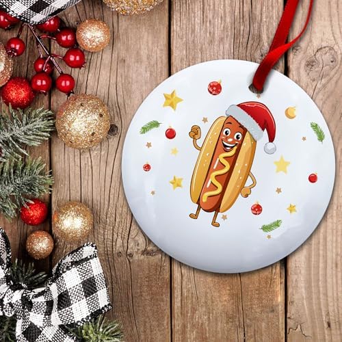 Personalized Hot Dog Ornament for Christmas Tree