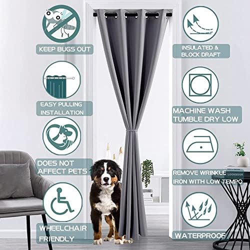XTMYI Closet Curtain for Open Closet Blackout Privacy Doorway Panels