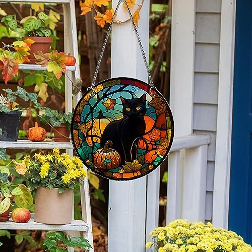 MATIHAY Black Cat Acrylic Window Hanging Decor