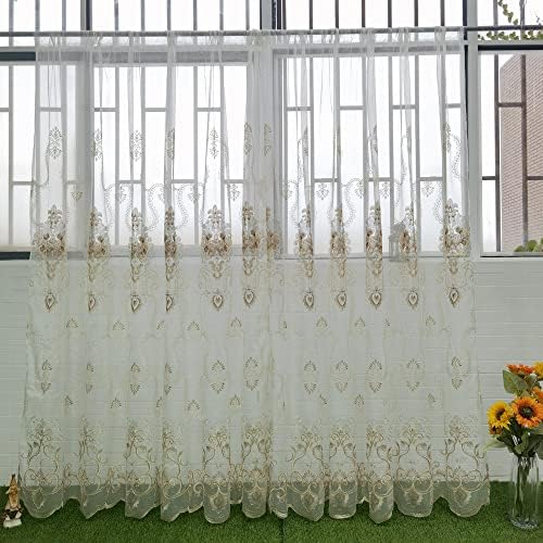 PureAqu Luxury Sheer Curtains 84 Inches for Bedroom Windows