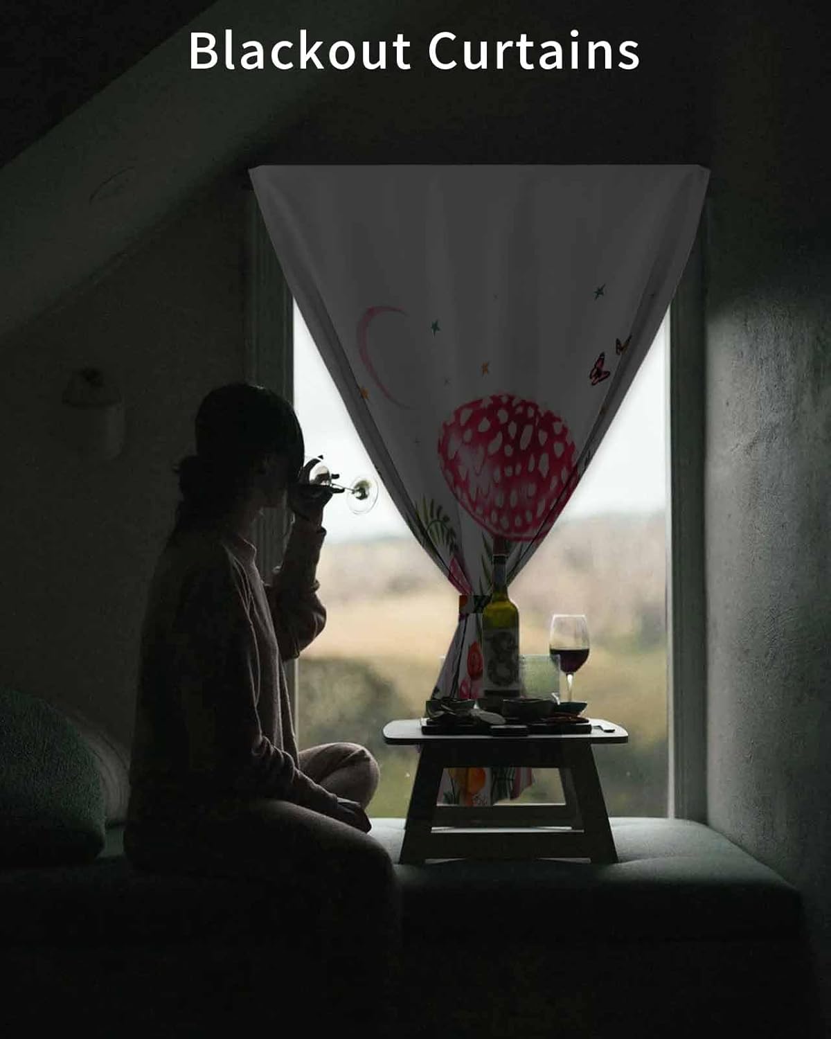 Self Adhesive Portable Blackout Curtains for Windows 35x48 Inches