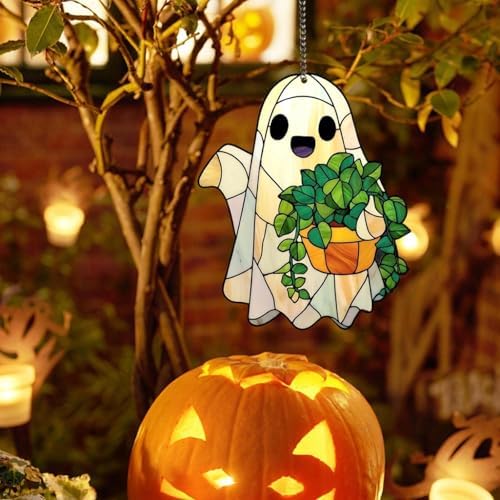 4PCS Halloween Ghost Hanging Ornament with Pumpkin and Beer Cup