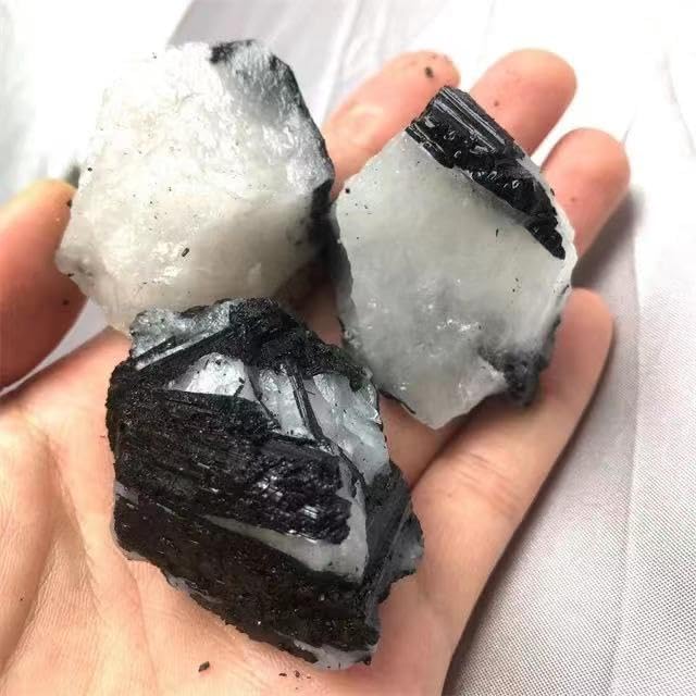 Wholesale Natural Healing Black Rutilated Crystal Stones 3pc