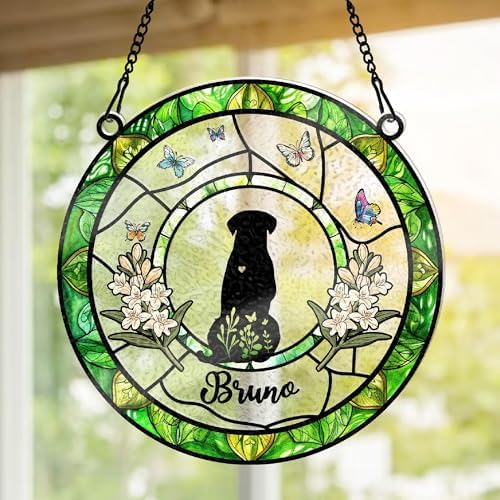 Personalized Dog Memorial Suncatcher Custom Pet Loss Gift with Name