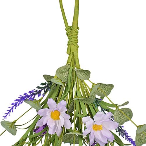 Artificial Daisy Teardrop Wreath for Front Door