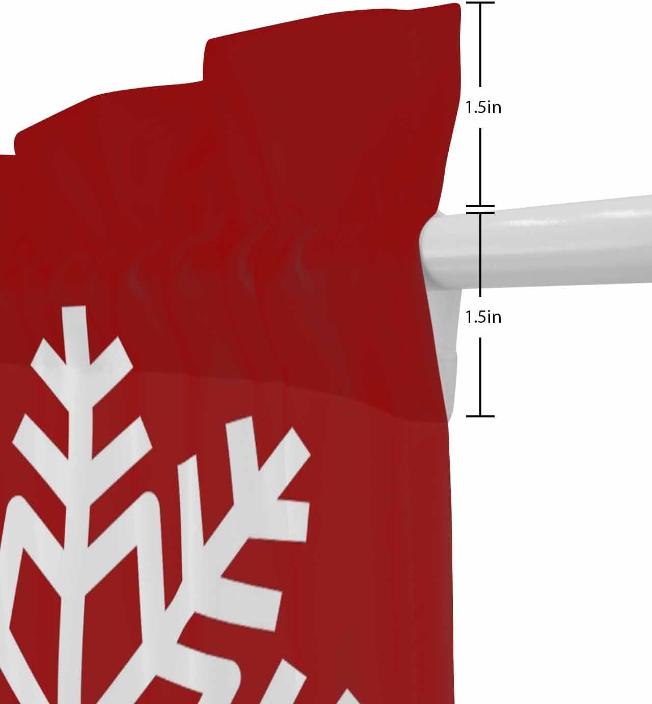 Hello Winter French Door Curtain 54x40 with Snowflake Red Christmas Design