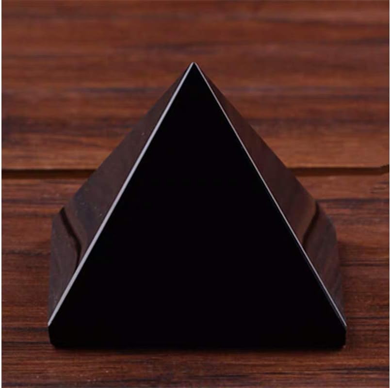 StoneStory Black Obsidian Pyramid Healing Crystal Statue