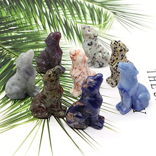 1PC 50MM Wolf Statue Crystal Home Decor