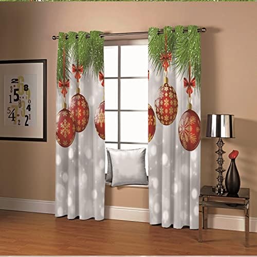 AMDXD Kitchen Blackout Curtains Red Green White 108x63 In