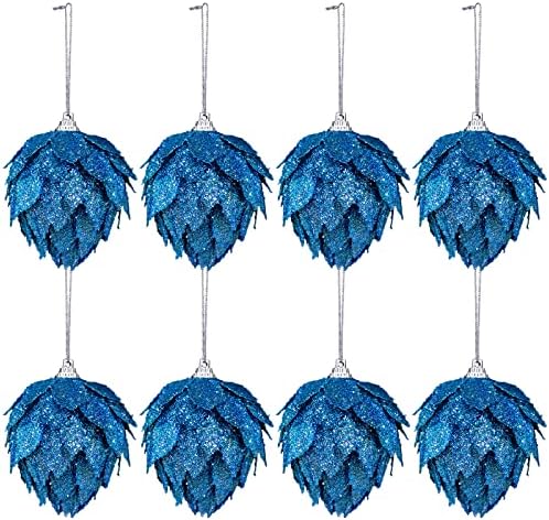 Jetec 8-Piece Glitter Christmas Tree Ornaments