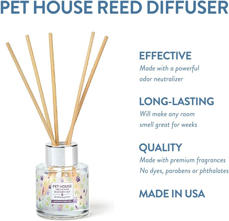 One Fur All Pet House Reed Diffuser Set Lavender Green Tea