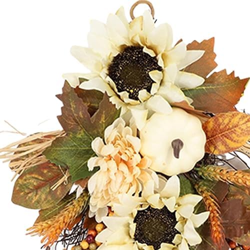 Generic Harvest Pumpkin Swag with Autumn Leaves 60cm