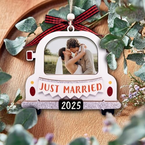 Just Married Ornament 2025 Large Picture Frame