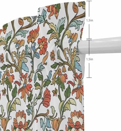 Red Green Floral French Door Curtain Panels