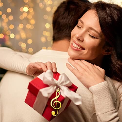 Christmas Treble Clef Hanging Ornament Set with Gold Ribbon - 24pcs