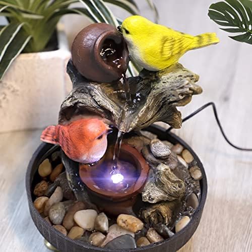 Ferrisland Indoor Tabletop Water Fountain with LED Light