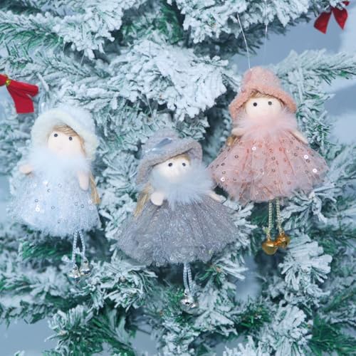 3 Pcs Angel Doll Pendants Festive Hanging Ornaments for Christmas and Holidays