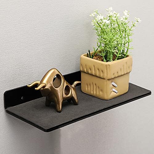 IEEK 4 Piece Black Acrylic Floating Wall Shelves